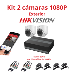 Kit 2 Cámaras Seguridad HikVision eDVR FHD 2MP Exterior