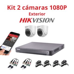 Kit 2 Cámaras Seguridad HikVision DVR FHD 2MP Exterior