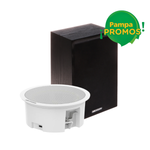 Kit de Audio IP Hikvision Altavoz Principal + Subaltavoz de Techo