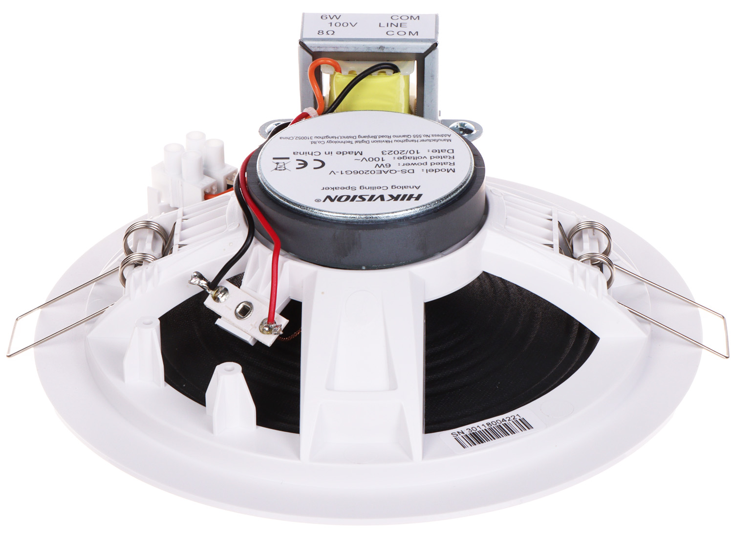 Kit de Audio Analógico Hikvision con Amplificador y 2 Parlantes de Techo - Imagen 4